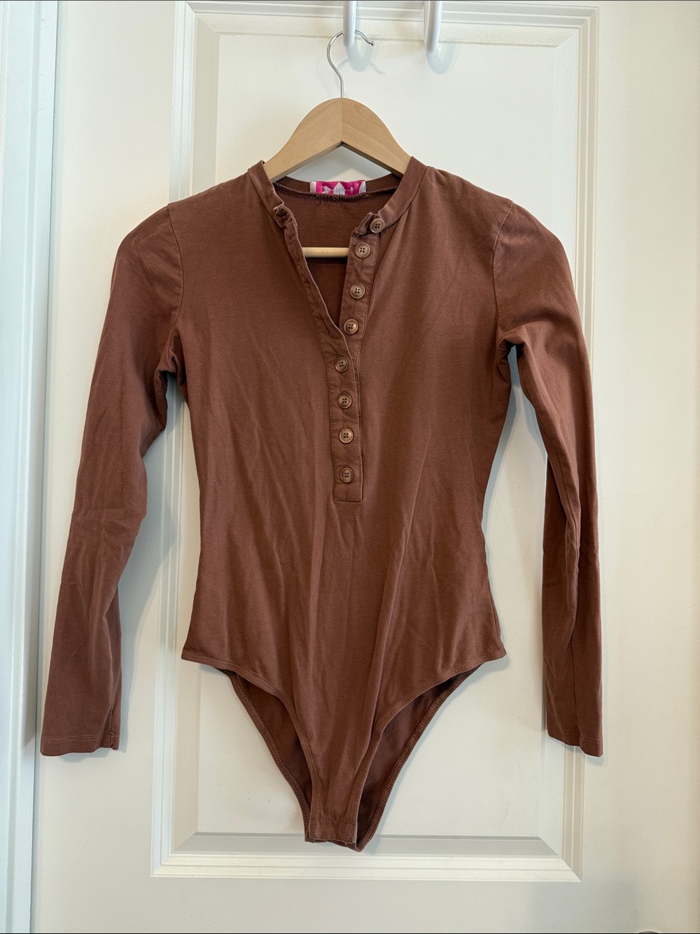 Buddylove Long-Sleeve Brown One-Piece Bodysuit